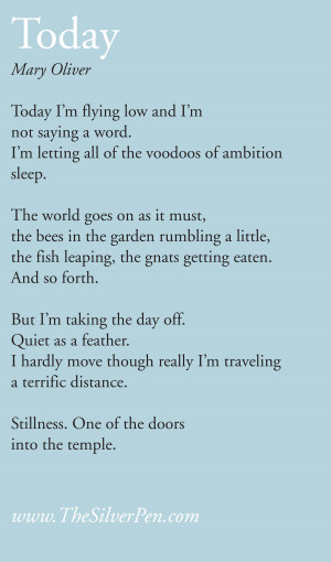 Filed Under: Inspiring Poems Tagged With: Mary Oliver