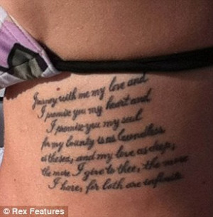... Spelling's new tattoo features husband Dean McDermott's wedding vows