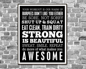 ... Motivational Inspirational Digital Art Print - Athlete Gym Decor Black