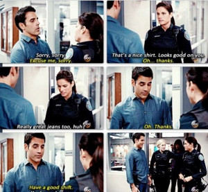 Rookie Blue: episode 4: McSwarek moment Ahaha could not stop laughing ...