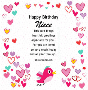 Free Birthday Cards For Niece - Happy Birthday Niece