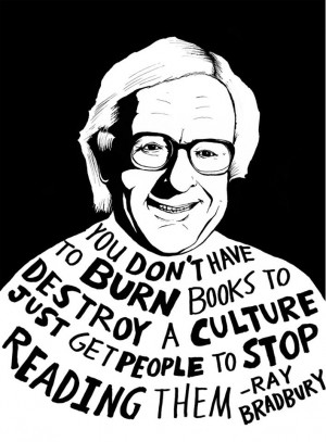 books, quote, ray bradbury, banned books