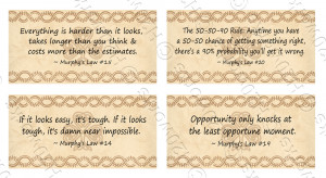 Murphy's Laws Quotes Digital Rectangles on 8.5x11 Sheet (20 Different ...