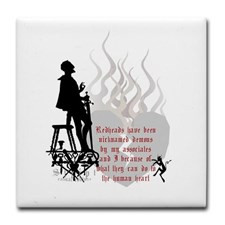 Redhead Demon Quote Tile Coaster for