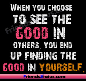 Finding the good in yourself