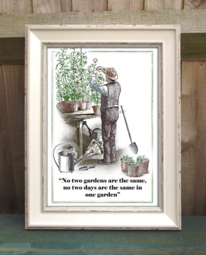 ART PRINT Gardener's Wisdom Quotes Gardening Sayings Funny Garden Book ...
