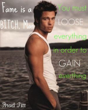 Brad Pitt A picture i edited by adding quotes brad said