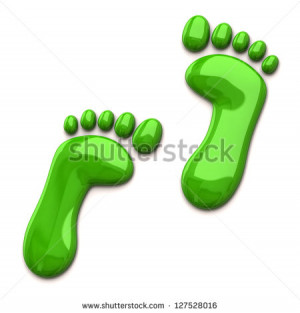 Green Footprints Isolated...