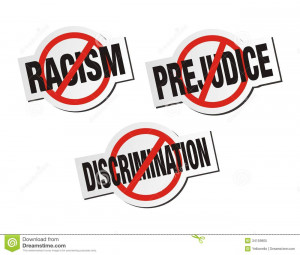Anti racism, anti prejudice, anti discrimination sticker sign ...