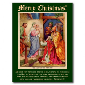 Wise Men Christmas Card, with Bible Verse Postcard