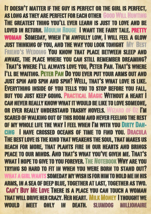 Romantic Movie Quotes Poster Print Art Print