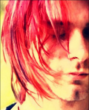 da luh, kurt cobain, pink, pink hair, red, red hair