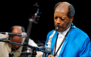 Jazz saxophonist and composer Ornette Coleman, seen here at the Warsaw ...