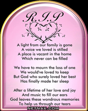 Image detail for -Rest In Peace RIP Graphics - Poems For Mom or ...