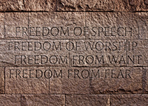 Franklin Delano Roosevelt Memorial Freedom Quote Photograph