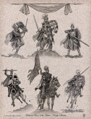 Initial sketches for the Knights of the Realm