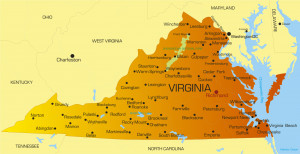 Virginia Map with Capital