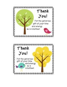Thank You Postcards for your Parent Volunteers More