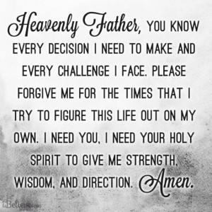 prayer for strength wisdom and direction