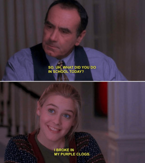 Clueless Quote Purple Clogs