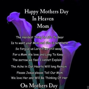 Happy Mother's Day to Moms in Heaven Inspirational Quote