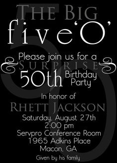 Big 50 A Customizable 50th Birthday by ImpressionsPaperie on Etsy, $13 ...