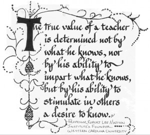 The true value of a teacher
