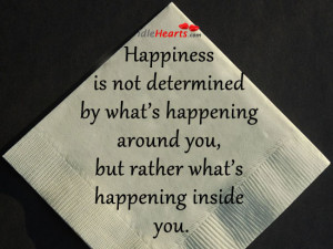 Home » Quotes » Happiness is Not Determined By What’s Happening…