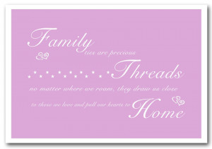 Show details for Family Quote Family Ties Are Precious Pink