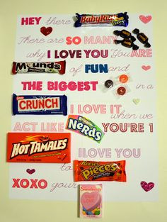 Candy Bar Letter. cute for vday