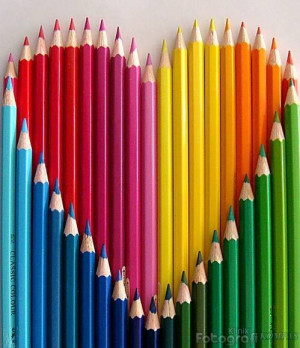 Colorful pencil heart