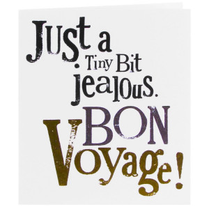 The Bright Side Just A Tiny Bit Jealous. Bon Voyage! Card