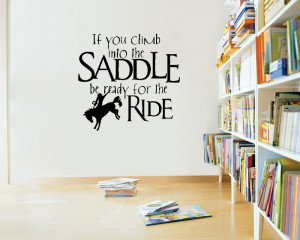 Saddle Up Horse Rider Western Wall Quote Art Decal- Say Quote Word ...