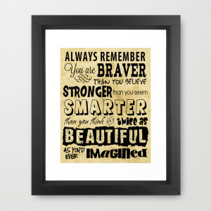... Brave, Strong, Smart and Beautiful - Positive Sayings Framed Art Print