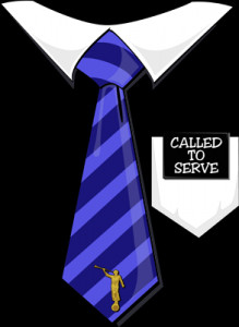 Called to Serve Missionary Tag Blue Tie