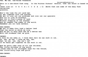 Download Yes, We Can, Can-Allen Toussaint as PDF file (For printing ...