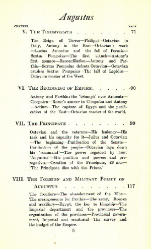 Contents, Page 2 of 3] from Augustus Caesar by Rene Francis