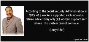 According to the Social Security Administration, in 1945, 41.9 workers ...