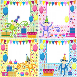 ... on Stock Vector Of Vector Set Of Birthday Cards With Funny Monkeys