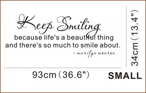 ... Marilyn Monroe Quote Large&Small Size Black Motivational Sticker