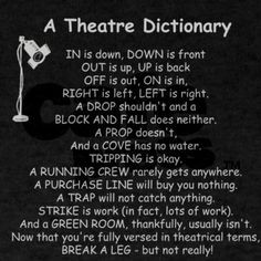 Theater Dictionary - about as confusing as math after all, huh ...