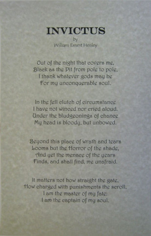 Amazon.com: Invictus Poem by William Ernest Henley Printed on 11 X 17 ...