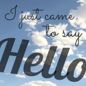 Just Came To Say Hello Quotes