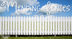 Mending Fences With Friends and Family! It's never too late!