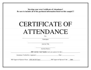 Certificate Attendance Sample Pdf picture