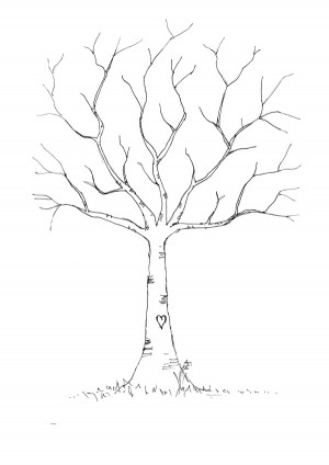 a3 thumbprint tree and one a4 size the tree is drawn out but there is ...