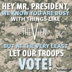 Let our troops Vote