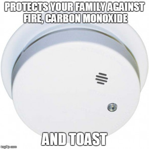 funny smoke detector toast