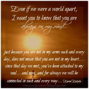 Even If We Were A World Apart..