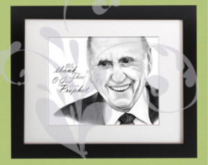 LDS Prophet, President Thomas S. Mo nson Pencil Sketch Portrait ...